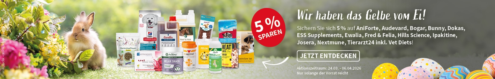 Osterpreisknaller 5 % Rabatt auf ausgewählte Marken